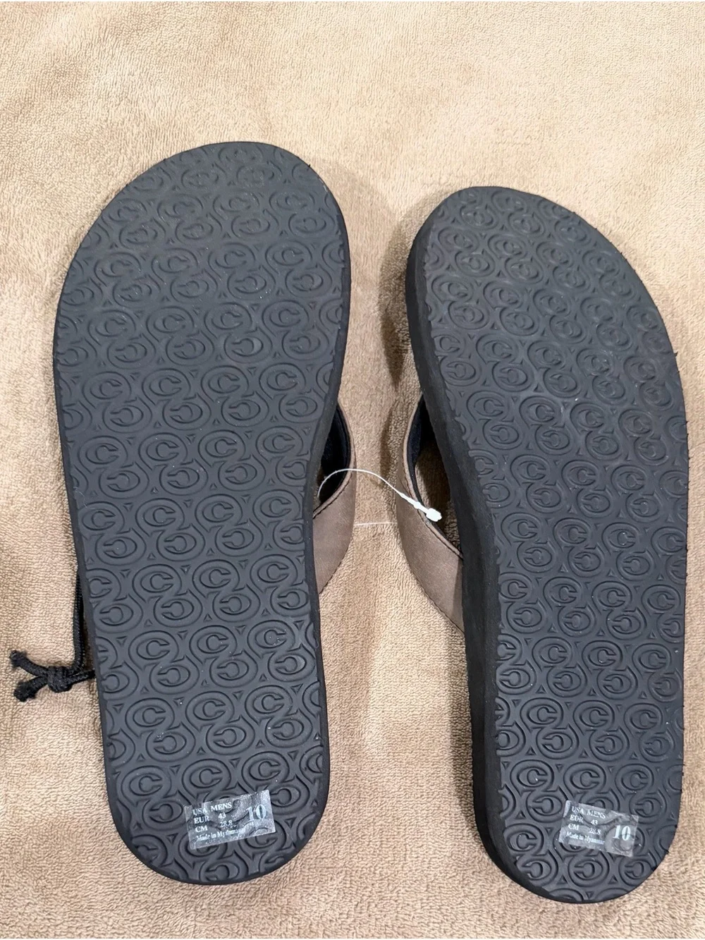 Cobian Men's Black and Brown Flip Flop Sandals